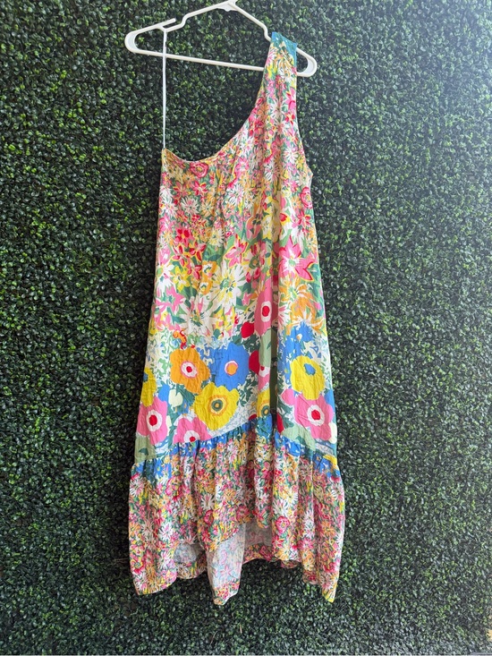 Anthropologie Dresses & Skirts - Anthropologie Floral One-Shoulder Midi Dress in Pink, Yellow, Blue, Green
